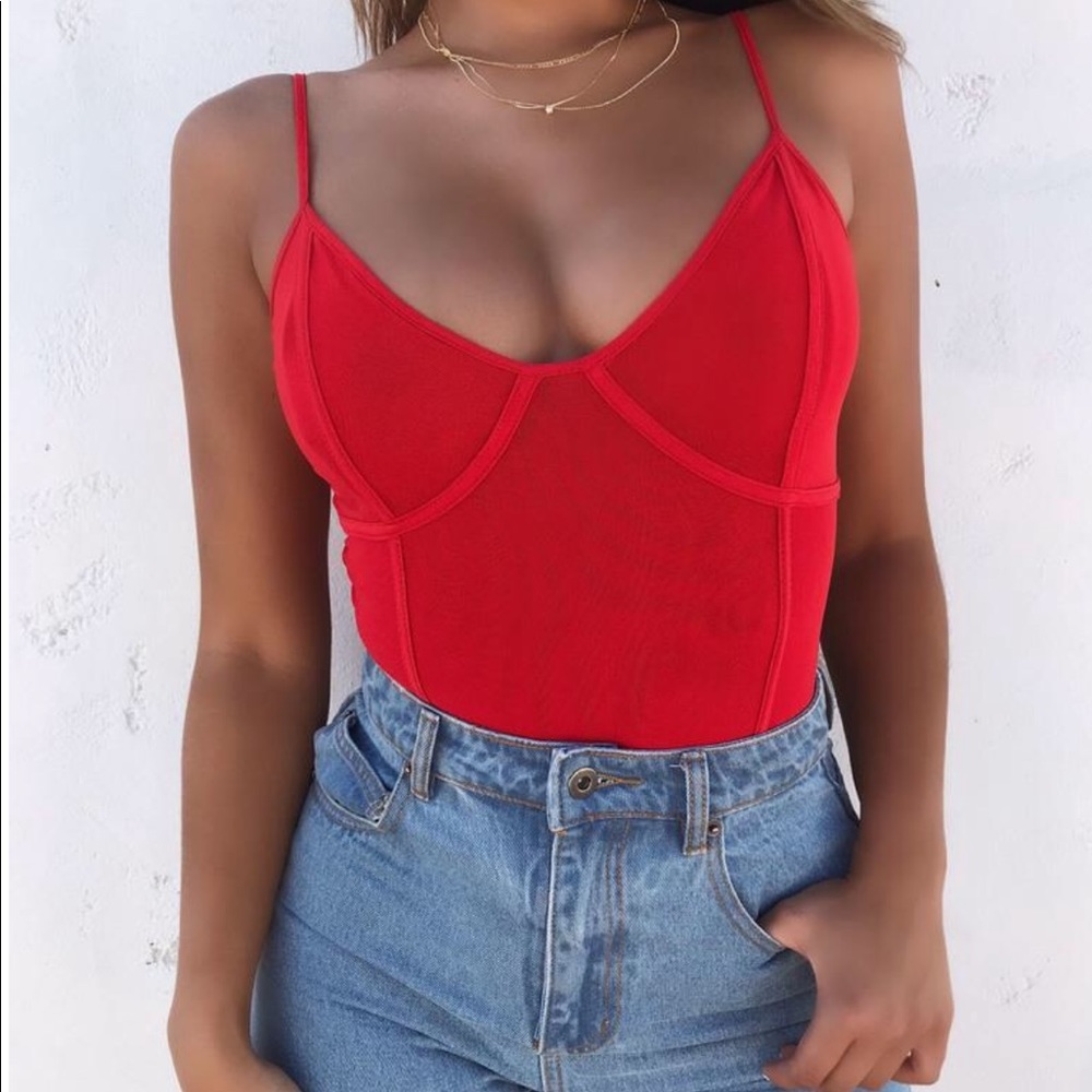 Tiger Mist Chevie Bodysuit (Red)